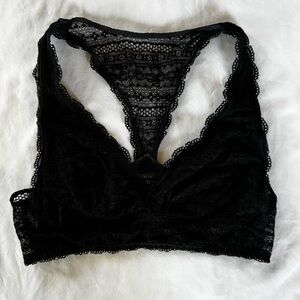 Victoria’s Secret Racerback Bralette, Black Lace, Size Medium